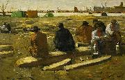 George Hendrik Breitner Lunch Break at the Building Site in the Van Diemenstraat in Amsterdam France oil painting artist